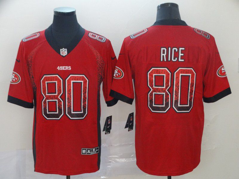 Men San Francisco 49ers 80 Rice Red Nike Drift Fashion Limited NFL Jersey